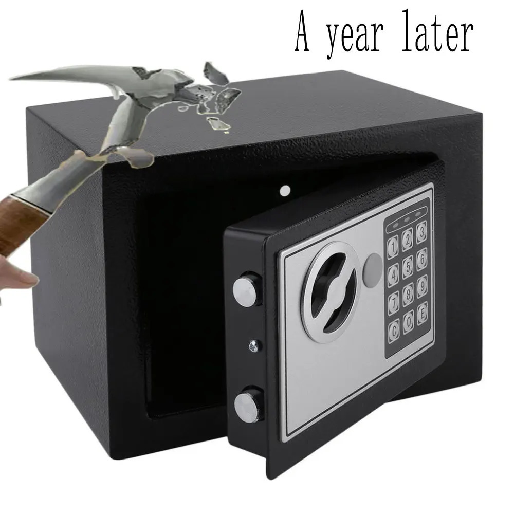 Digital Safe Box Small Household Mini Steel Safes Money Bank Safety Security Box Keep Cash Jewelry Or Document Securely With Key 250328