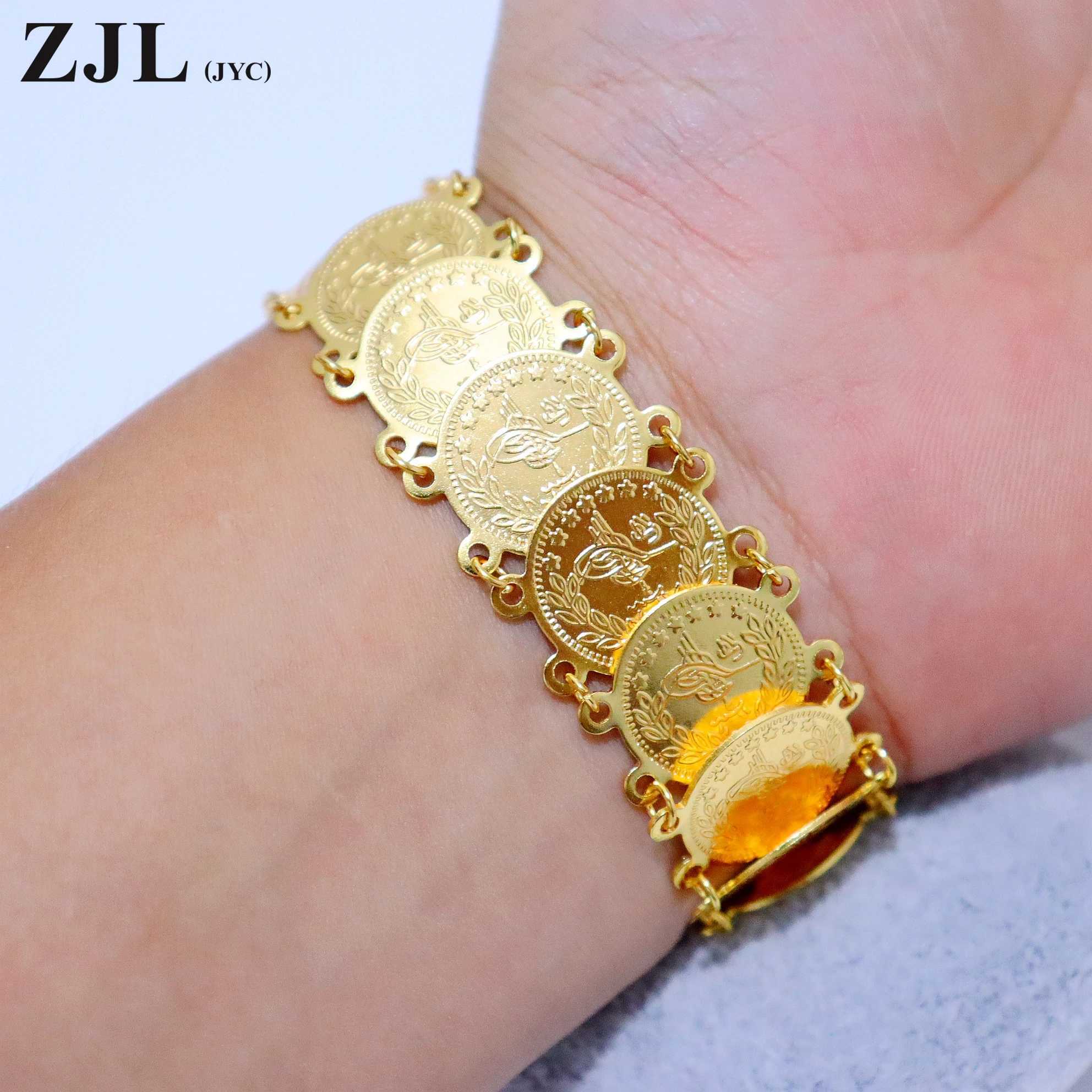 Luxurious 24K Gold-Plated Coin Bracelet with Exquisite Craftsmanship Z250329