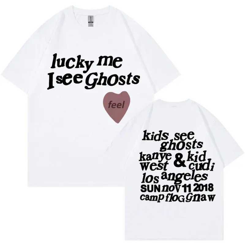 Kids See Ghosts T Shirt 2025 Letters Print T Shirts Men Women Fashion Casual Cotton T-shirt Tops X250329