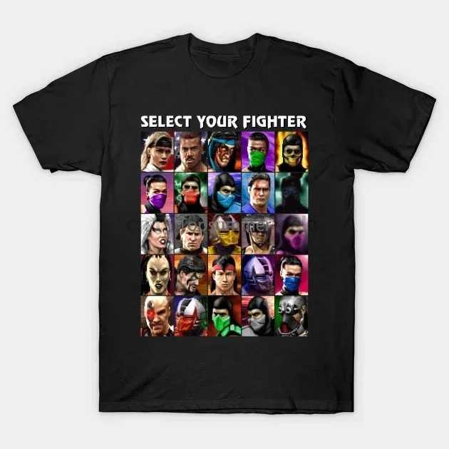 Men Tshirt Select Your Fighter Umk3 Mortal Kombat T Shirt Printed T-Shirt Tees Top X250329