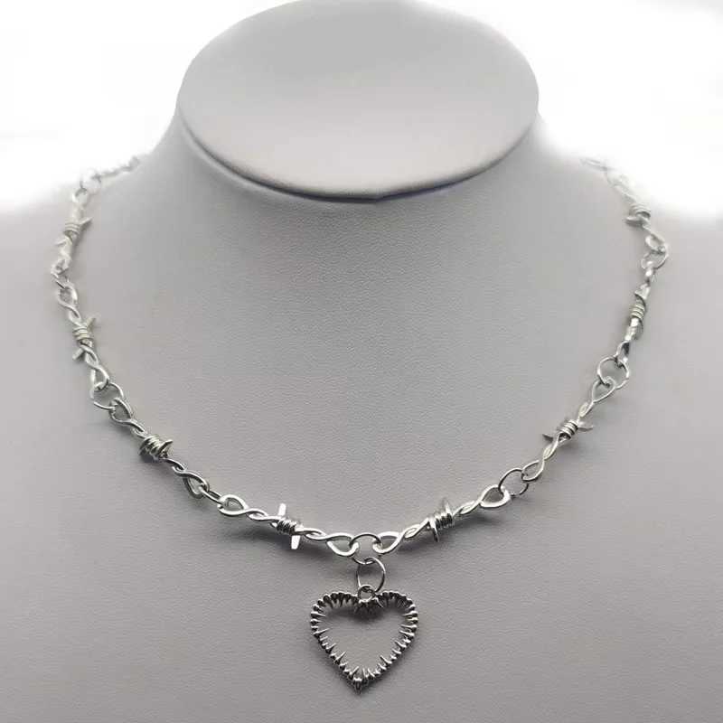 New mini spike iron unisex necklace ladies hip-hop gothic punk style barb small spike chain gift collar Y250329