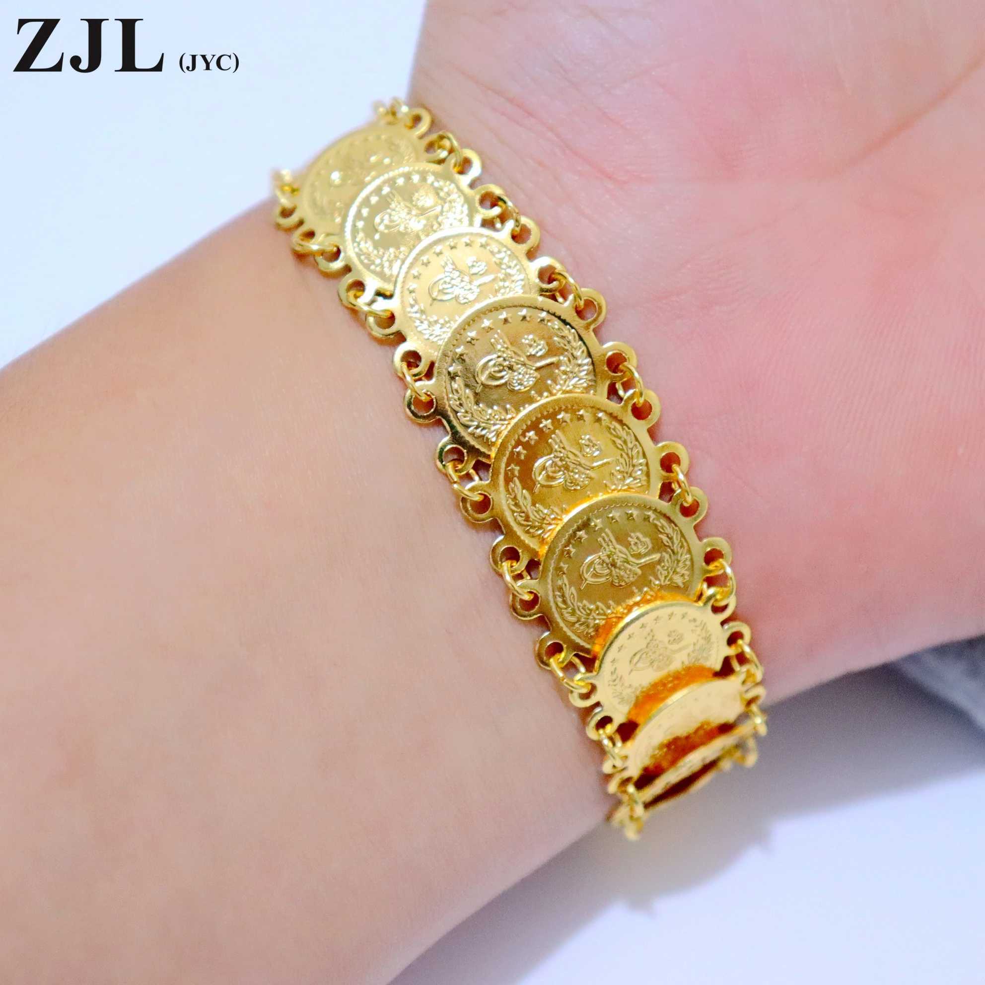 Luxurious 24K Gold-Plated Coin Bracelet with Exquisite Craftsmanship Z250329