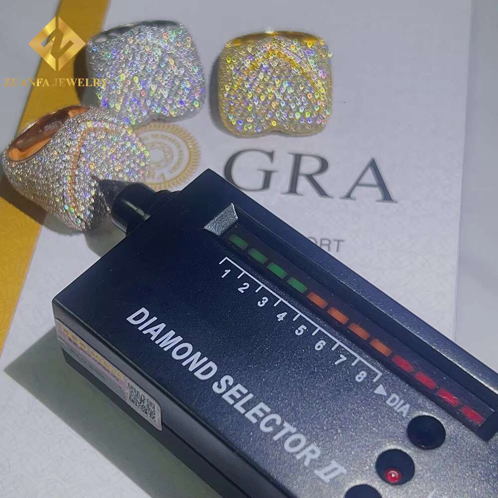 Hip Hop Ring Hot Sale 925 Sterling Silver Heart Iced Out Moissanite Diamond Ring