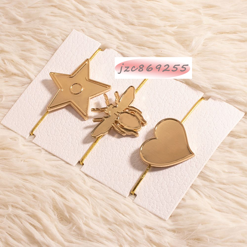 Vintage gold hair rope three piece set, classic love lucky star exquisite hair ring gift box packaging headdress jewelry accessories
