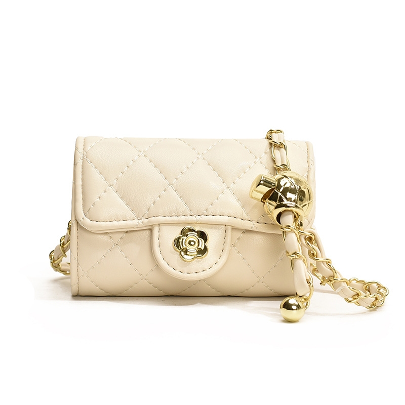 Stylish camellia Little Girl Chain crossbody bag Cute mini Fanny pack