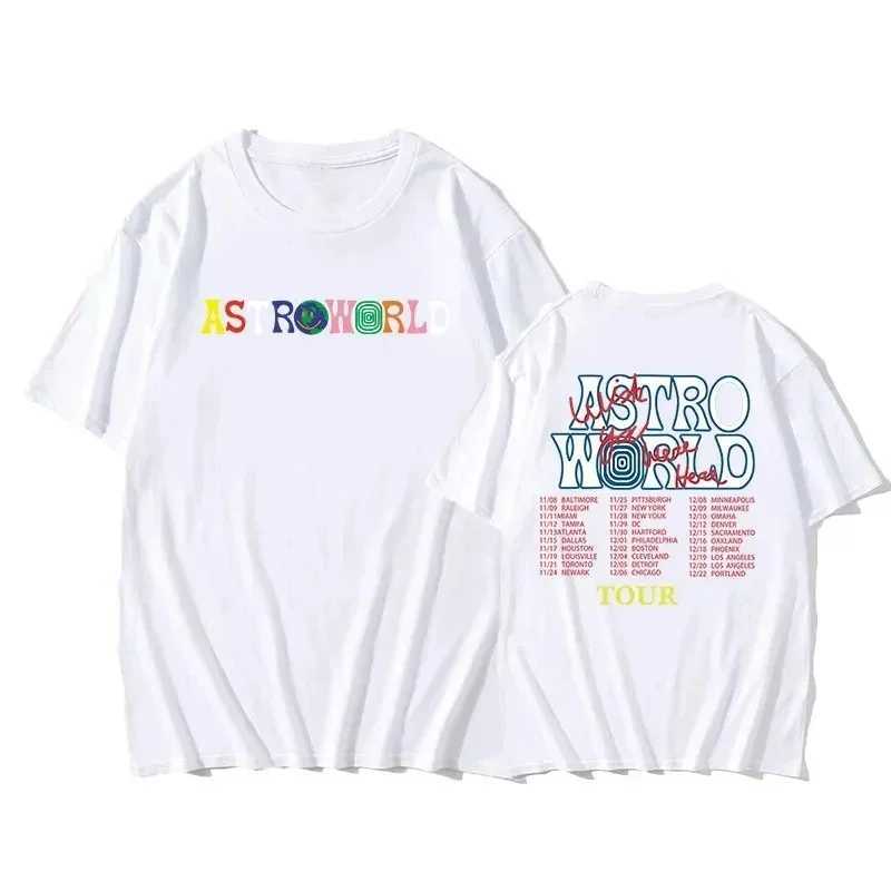 Astro World Tour Loose T-shirt Women Letter Print T-Shirts Hip Hop Streetwear Fashion Round Neck Y2K Unisex for Fans Tshirt X250329