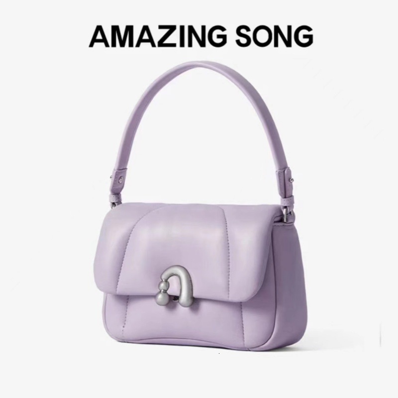 2025S New Model Amazingsong Steamed Rolls Bag New Sheepskin Texture Fashion Commuter One Shoulder Handheld Armpit Messenger Bag