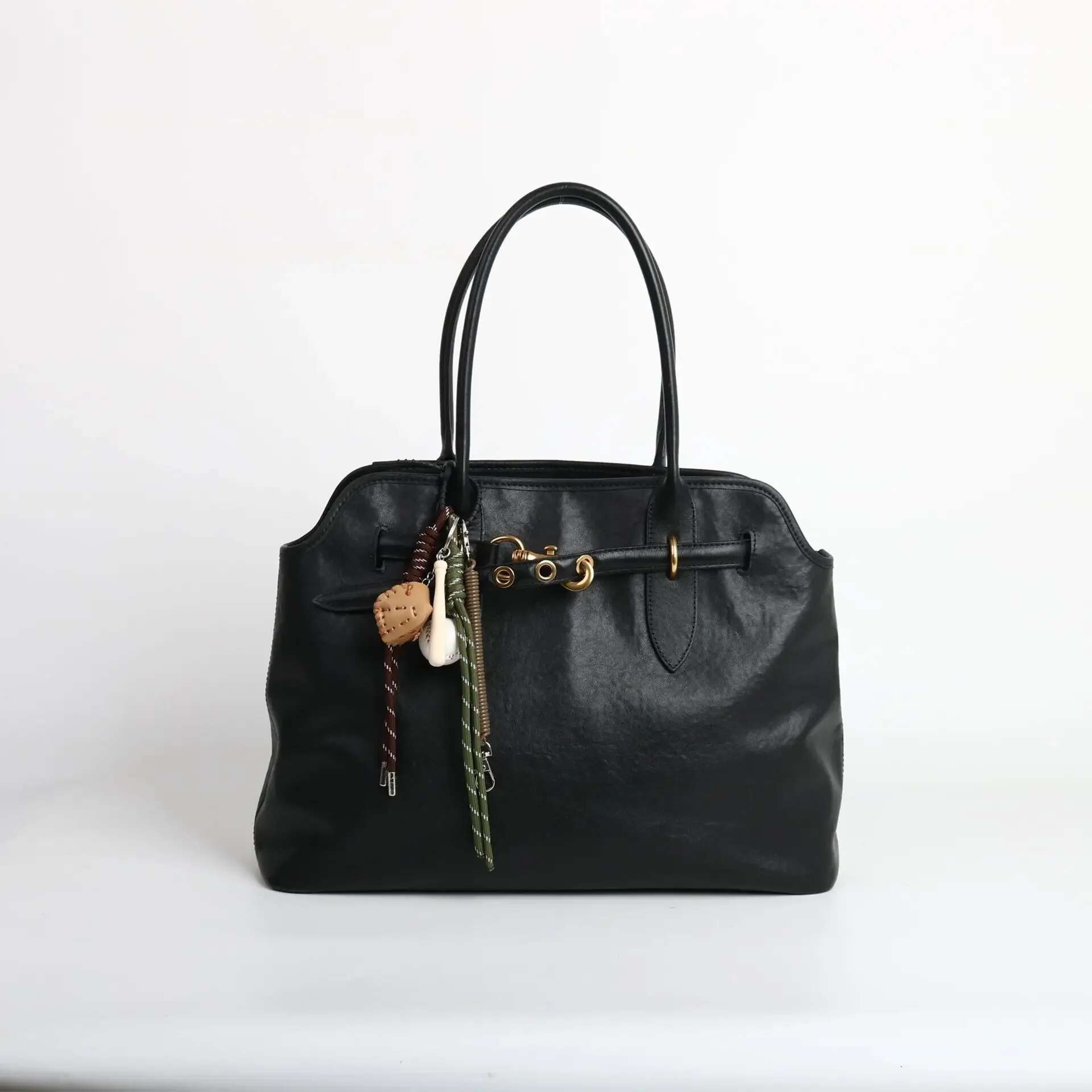 luxury bag First Layer Genuine Leather Women Casual Totes Cowhide Versatile Large Handbag High Quality Retro Shoulder Bags Coffee
