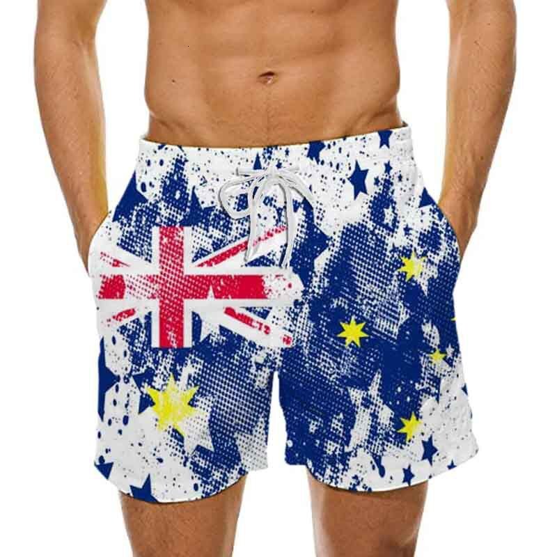 Brand High Quality New Style Free Delivery Designer Bag 2025 Summer New American Independence Day Casual Sports Men's 3D Printed Breathable Mesh 