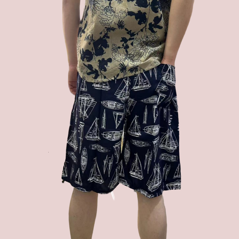 New Style Free Delivery Designer Bag Hawaiian Style Thin Cotton Silk Large With Printed Coconut Tree Beach Pants Vacation Sports, Quick Drying Loose S
