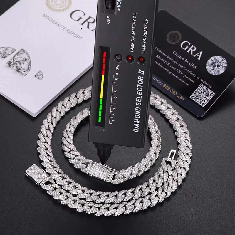 Direct Factory Price Iced Out 10mm Gold Plated 925 Sterling Silver VVS Moissanite Diamond Miami Cuban Lin Chain Necklace