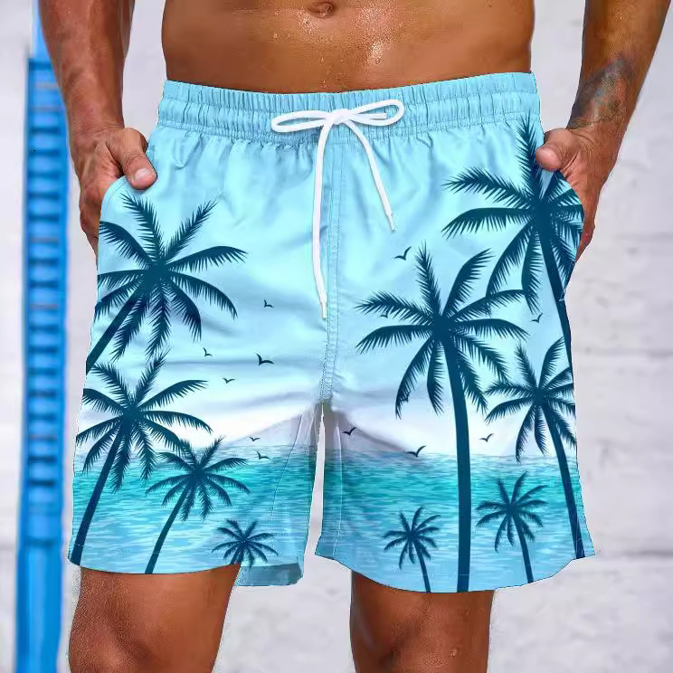 Top quality Brand High Quality New Style Free Delivery Designer Bag 2025 Loose Summer Beach Surfing Pants 3D Printed Smoke Pattern Trendy Men's S