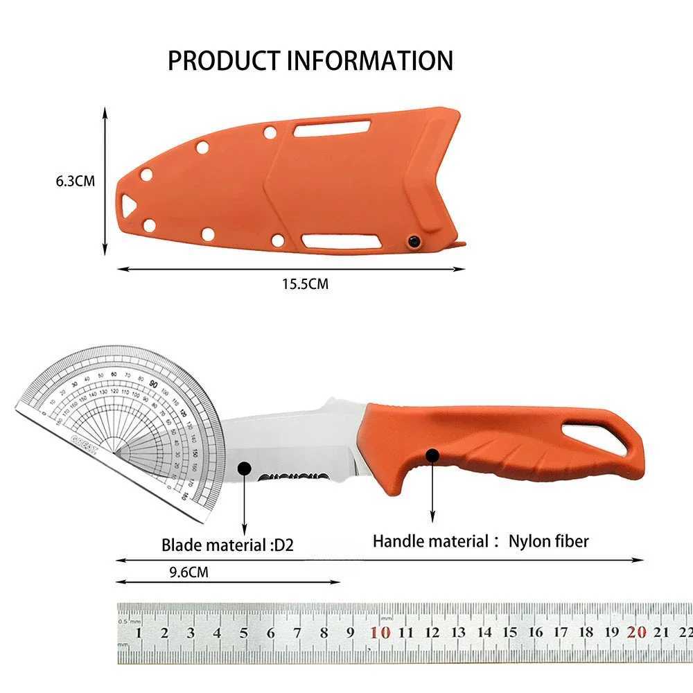 BM 18040 Multi purpose Kitchen Fixed Blade with Sheath D2 Steel Blade Nylon Fiber Handle Multi purpose Household Fruit Knife Y250329