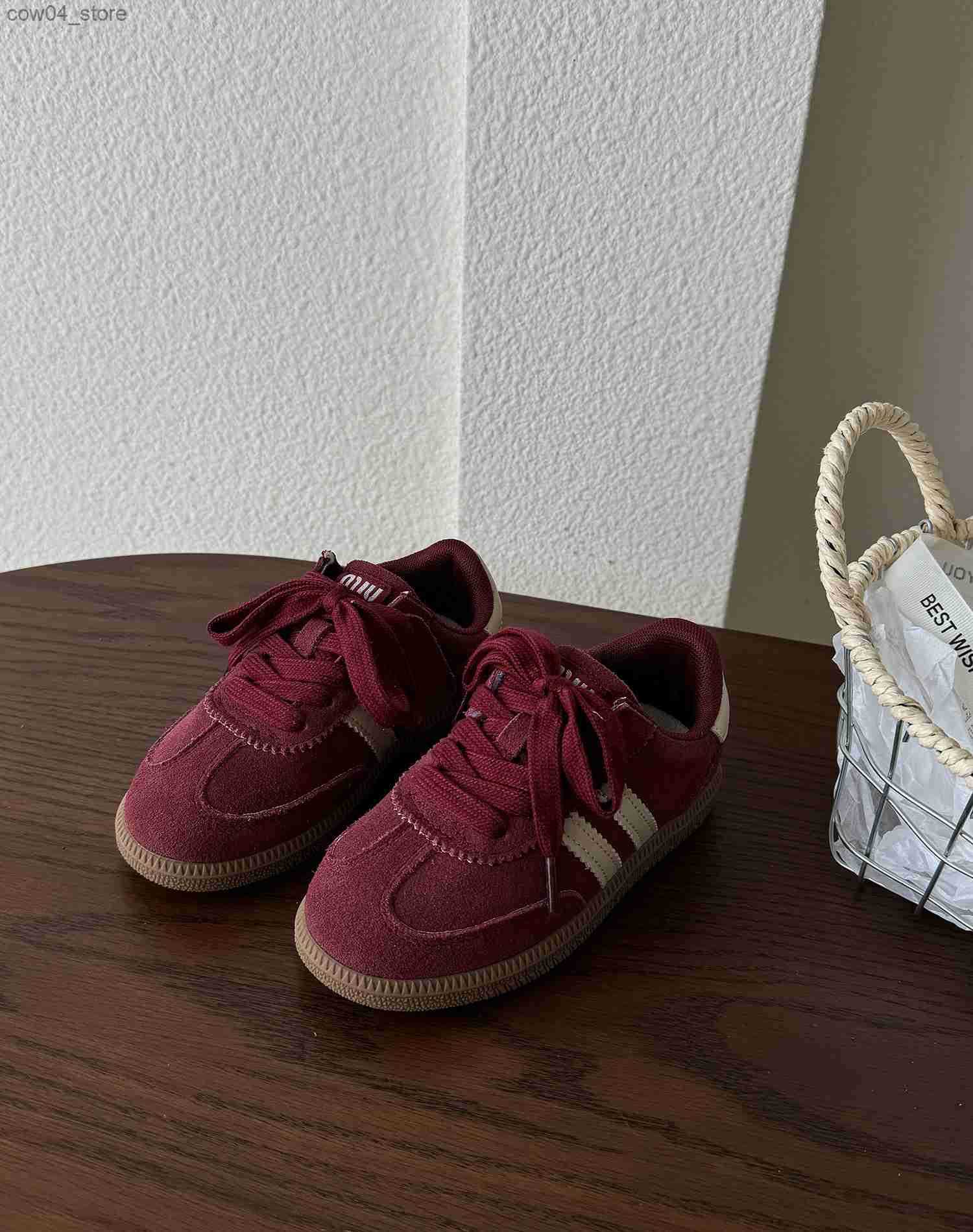 Athletic Outdoor Korean Version Childrens Multi-color Board Girls Frosted Real Leather Training Boys Soft Soled Velcro Casual Shoes Y2503304BBV XJ2603