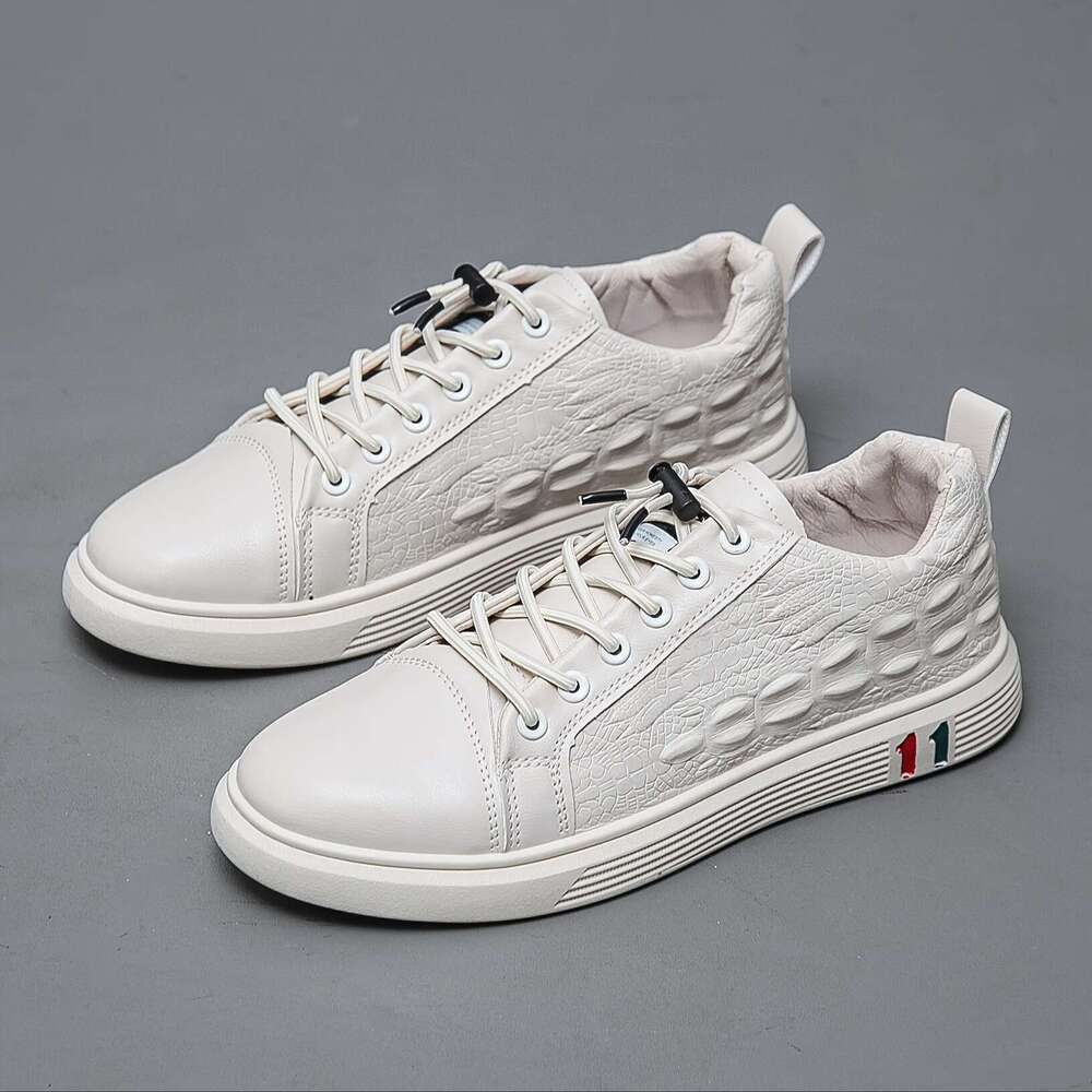 Men's shoes designer Black Comfortable Crocodile Texture Red Accents for Outdoor Walking Attire Casual Outdoor Shoes Street Style Sneakers