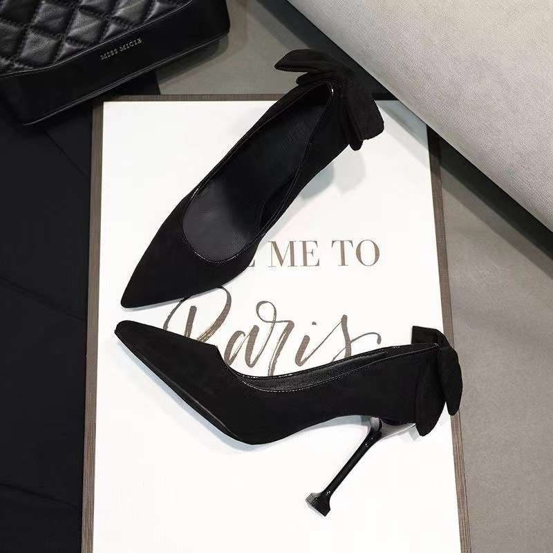 Free shipping designer shoes women high heels black comfortable breathable wear-resisting indoor casual shoe plus size 2025