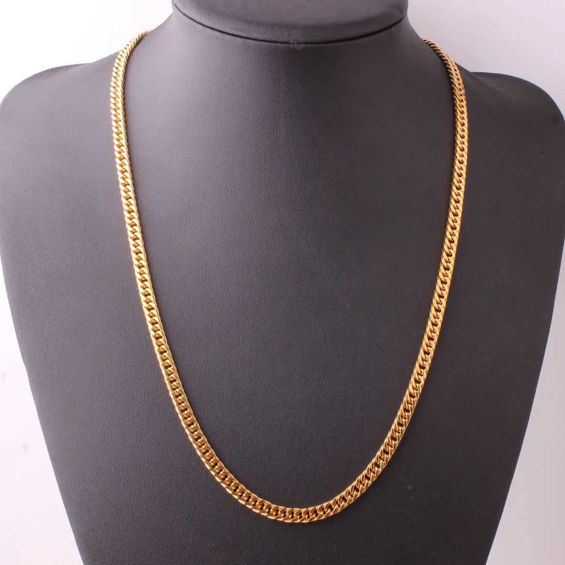 HNSP 10MM Stainless Steel Cuban Chain Necklace Mens Street Hip Hop Jewelry Accessories Y250329