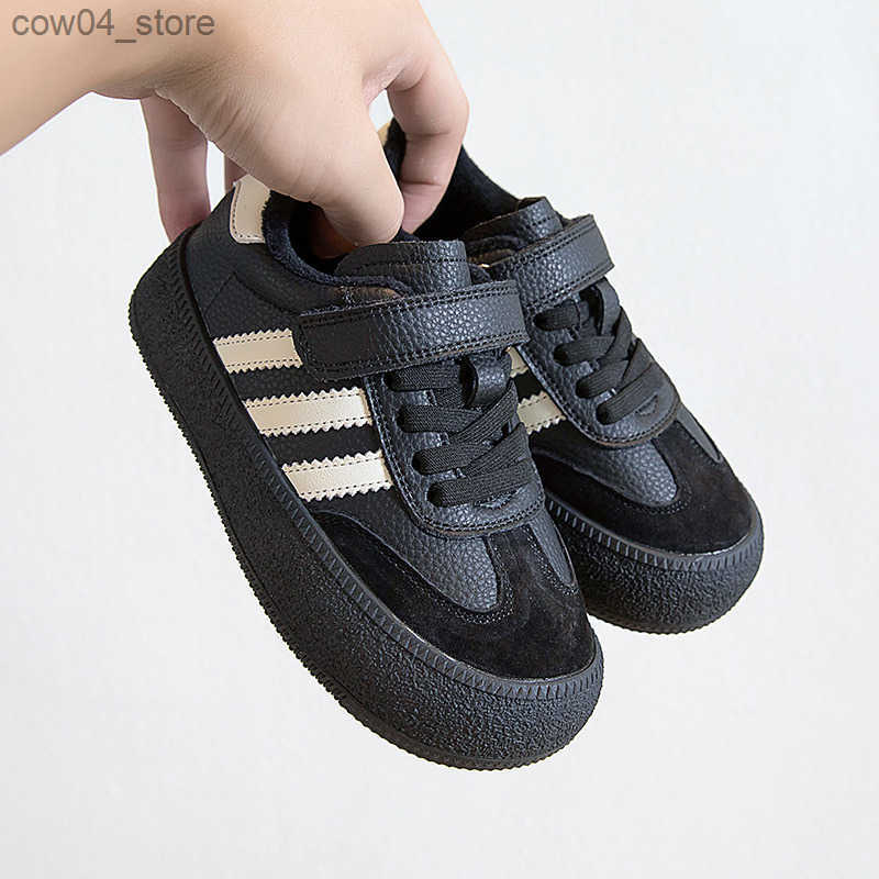 Athletic Outdoor Spring New Black White Sports Children Medium Size Velcro Casual Running for Girls and Boys Board Shoes Y250330LV4F XJ260303