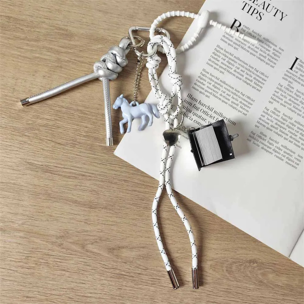 Ins style bag pendant Multi element keychain Nylon woven rope Backpack decoration pendant 250403250403