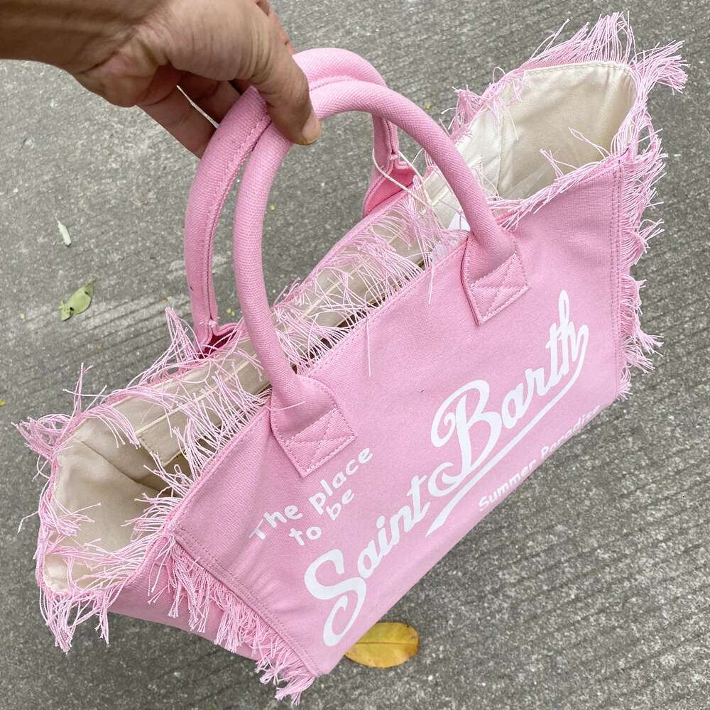 Casual Canvas Tote Bags For Women Designer Handbag Purse 2025 New In Tassel Trim Letters Large Capacity Underarm Shoulder