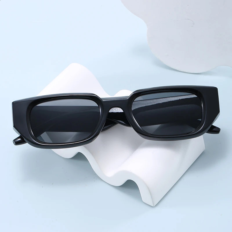 8-piece rectangular sunglasses set for womens fashion retro UV resistant sunglasses UV400 INS style neutral glasses 250328