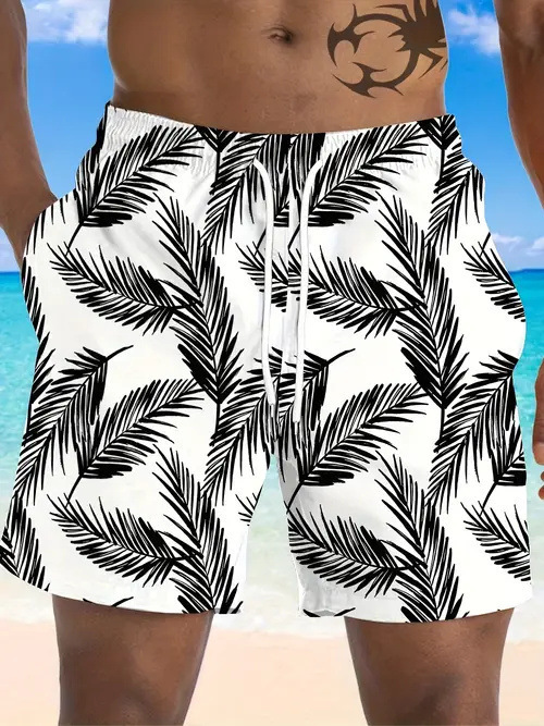 Top quality Brand High Quality New Style Free Delivery Designer Bag 2025 Summer Men's Quick Drying Beach Half Swim Pants, Black Casual Shorts