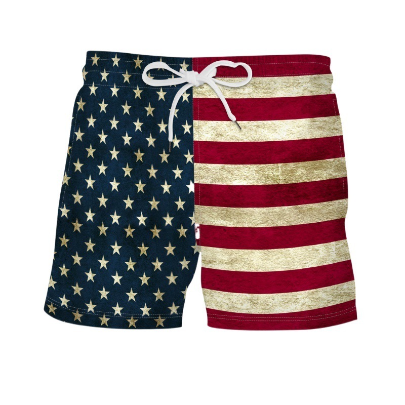 Top quality Brand High Quality New Style Free Delivery Designer Bag 2025 New Temu National Flag Digital Printed Men's Pants Sports Beach Surfing 