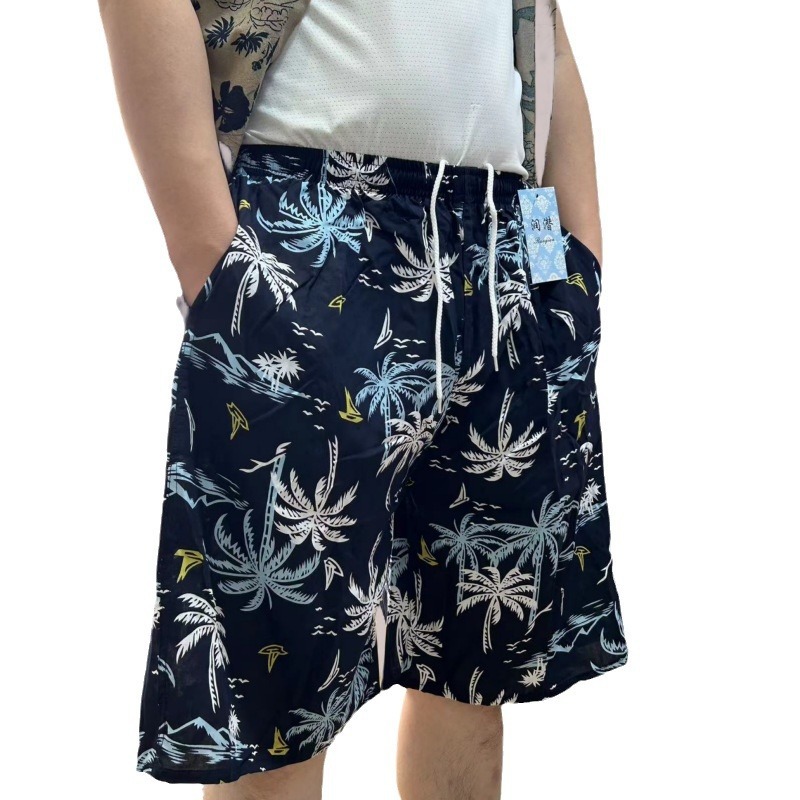 High Quality New Style Free Delivery Designer Bag Quick Drying Beach Pants For Men, Thin Cropped Cotton And Silk Sports Casual Pants, Printed Ins Men&