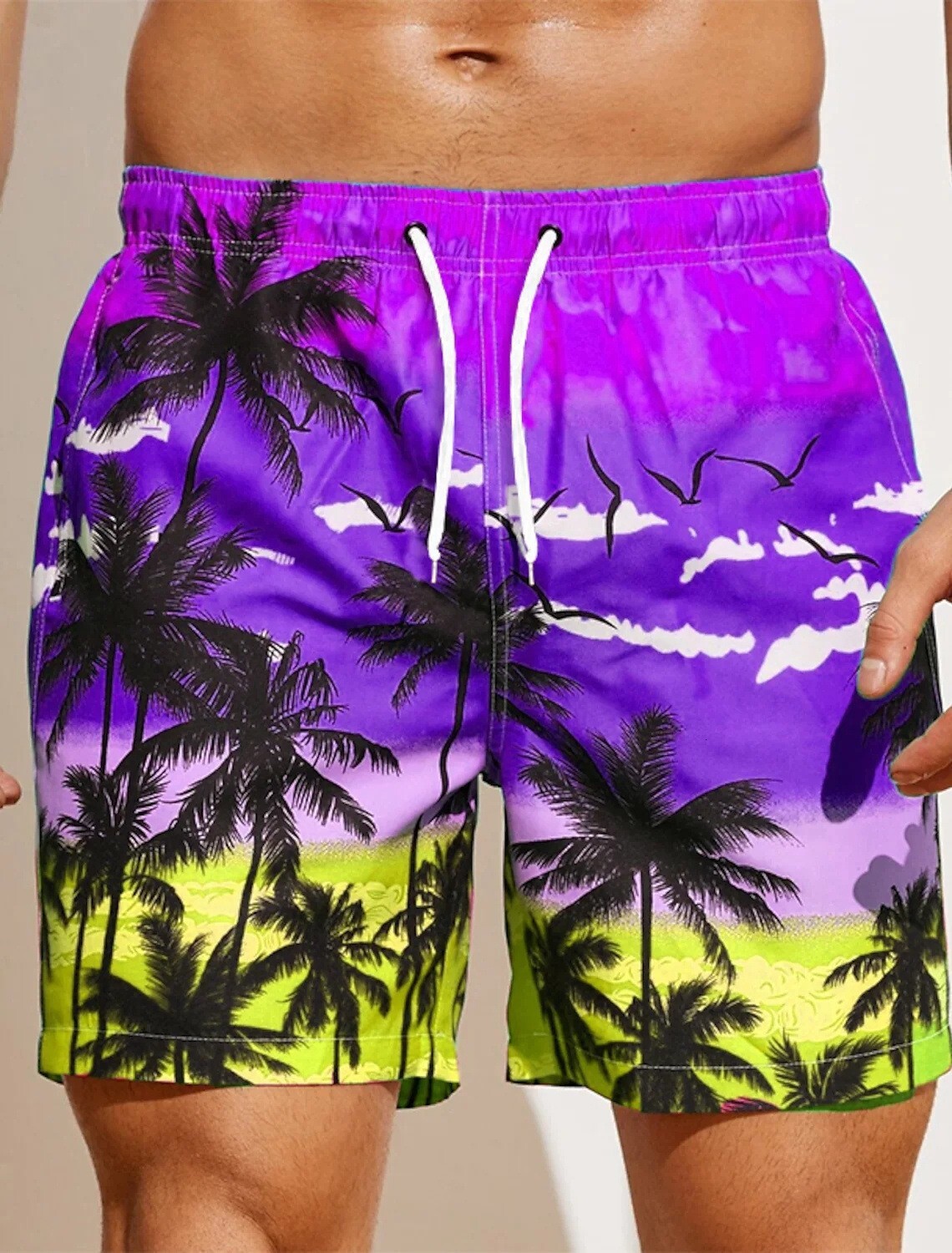 Top quality Brand High Quality New Style Free Delivery Designer Bag 2025 Men's Loose Summer Beach Surfing Pants 3D Printed Cat Trendy Shorts