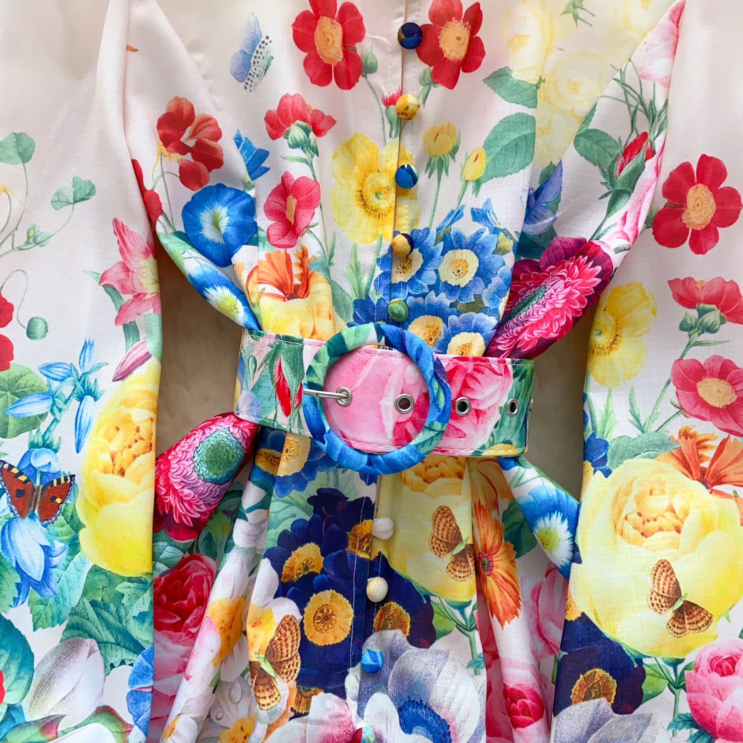 Casual Dresses Summer Gorgeous Flower Blooming Mini Dress Women's Stand Collar Puff Sleeve Buttons Floral Print Lace Up Belt Holiday Beach Vestid