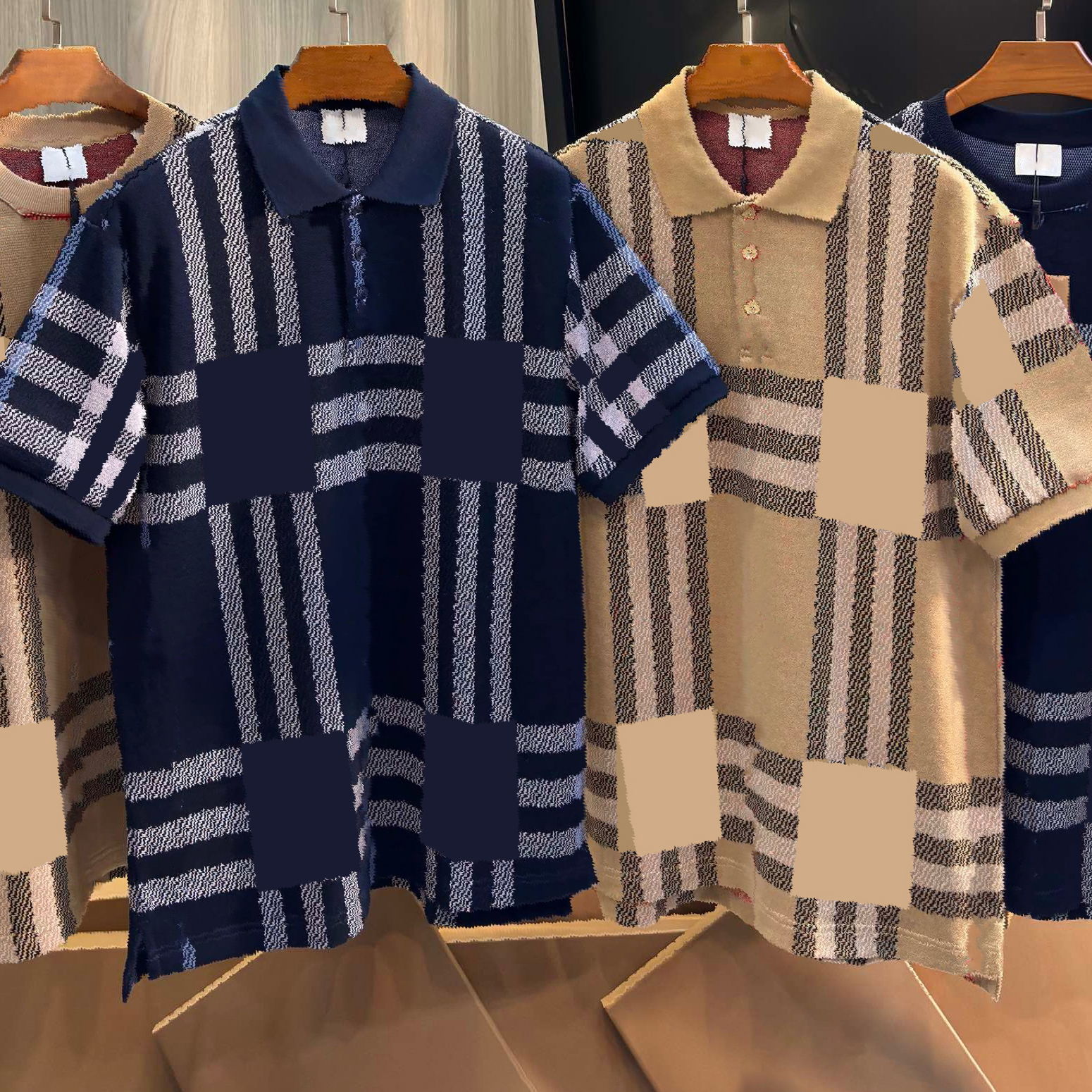 high quality mens clothing mens tshirts and polo shirts mens polo shirts new spring and summer short sleeved lapel tshirts polo thread color blocking