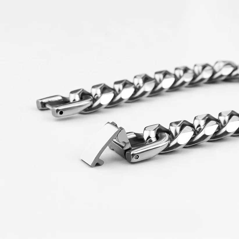HNSP 316L Stainless Steel Cuban Chain Necklace Mens 7MM-15MM Thick Long Chain Mens Necklace Hip Hop Jewelry Accessories Y250329