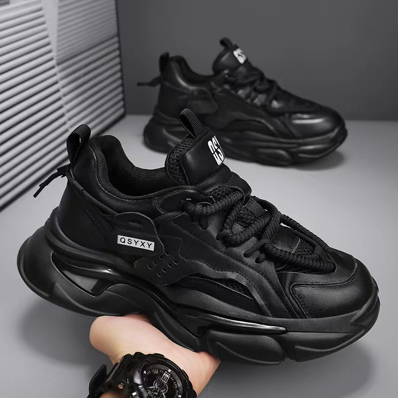 Free shipping 2025 casual men Clunky Sneaker sports thick soled fashion comfortable loafers running shoes