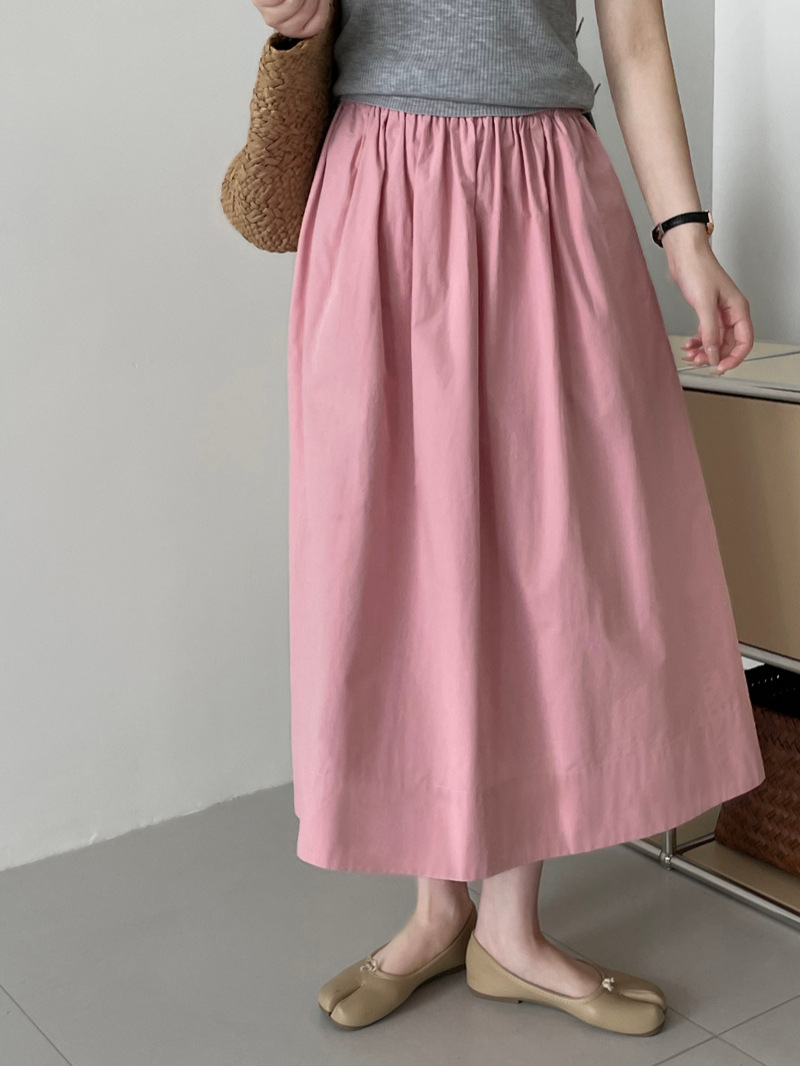 L61190 Miyake high-end exquisite long skirt women's clothing high-grade elastic waist umbrella skirt hides flesh and looks thin
