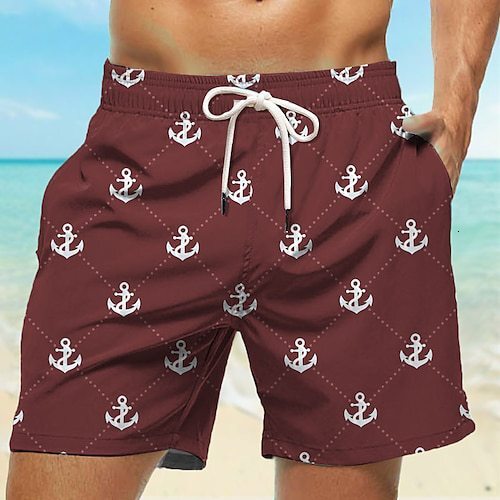 Top quality Brand High Quality New Style Free Delivery Designer Bag Beach 2025new summer style boat anchor pattern gradient color swimming men's 
