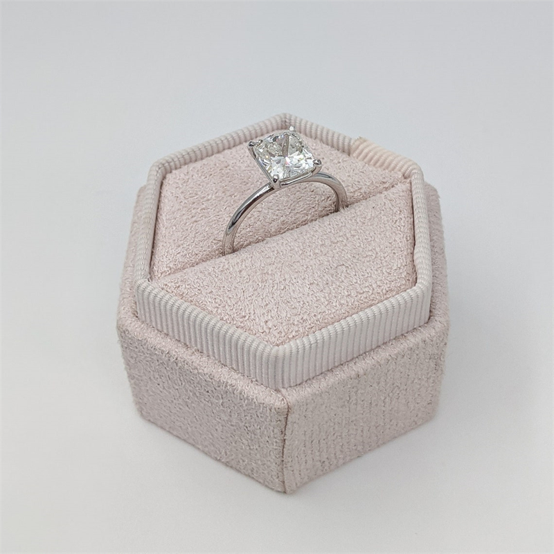 Jewelry 2.0 Carat Cushion IGI Certificate Lab Grown Diamond Engagement Solitaire Ring For Women 18K White Solid Real Gold Ring