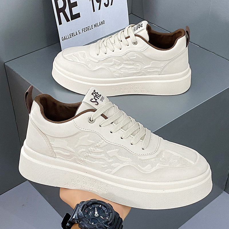 Free shipping casual shoes men Sneakers thick soled trendy fashion sports shoes brown white