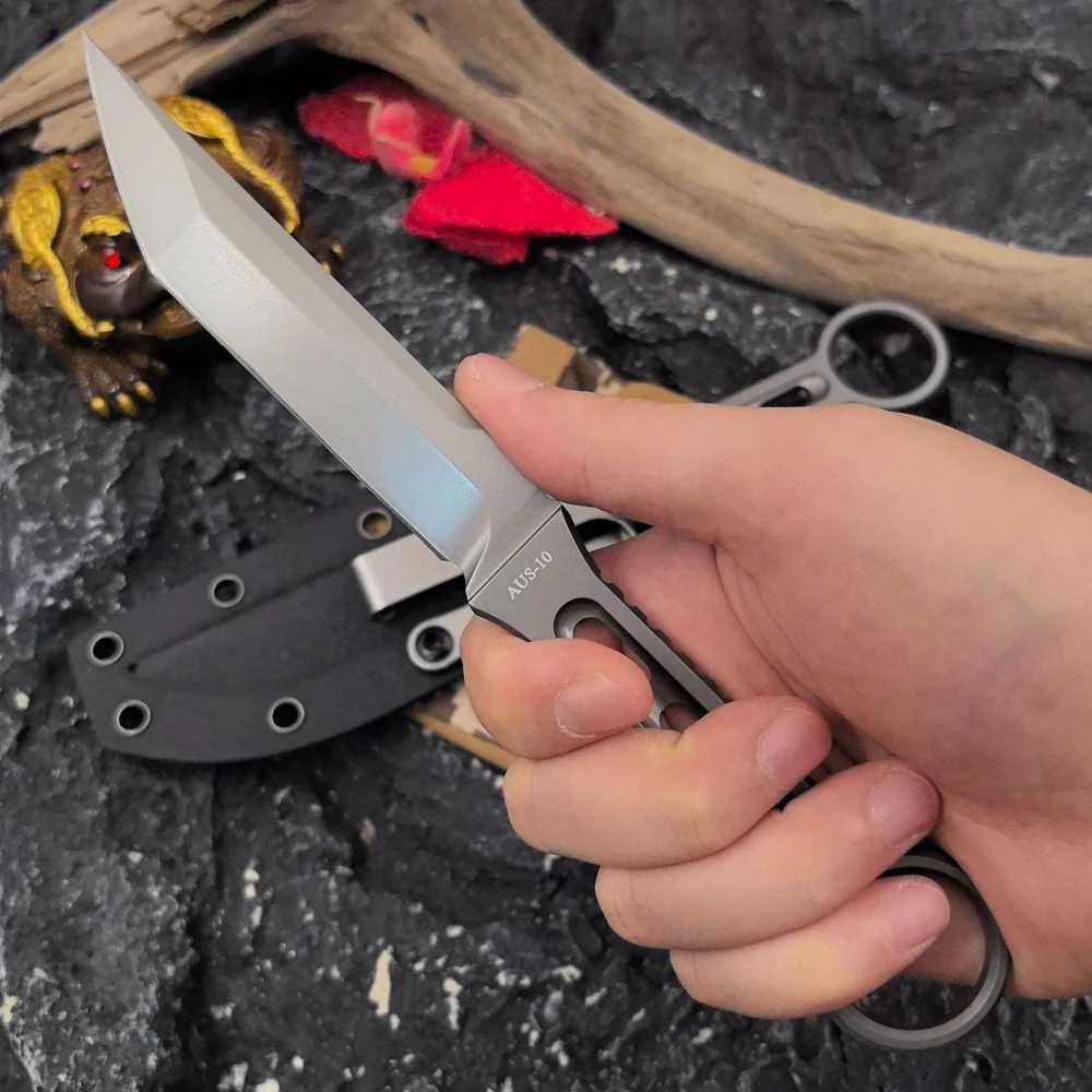 Full Tang Tactical Fixed Blade Knife With Sheath Outdoor Personal Defense Equipment Survival Knives Military Grade Hunting KnifeZ250329