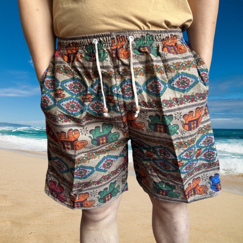 Style Free Delivery Designer Summer Beach Sports Leisure Vacation Big Toe Ethnic Style Mid Length Pants Drifting Speed Drying Cotton And Linen Men