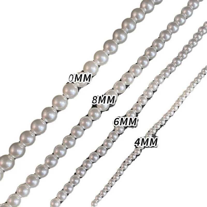 White Pearl Magnet Necklace European And American Style Personzed Fashion Clavicle Necklace Ladies Girls Travel AccessoriesC250407