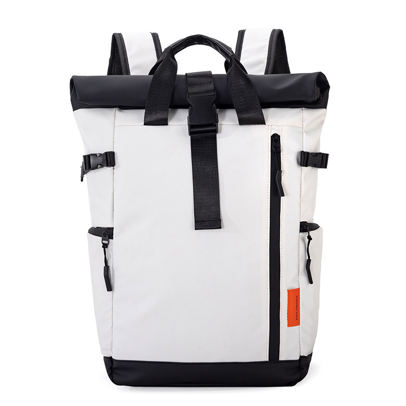Men's street trend travel backpack Fashion outdoor sports backpack folding roll mouth leisure bag