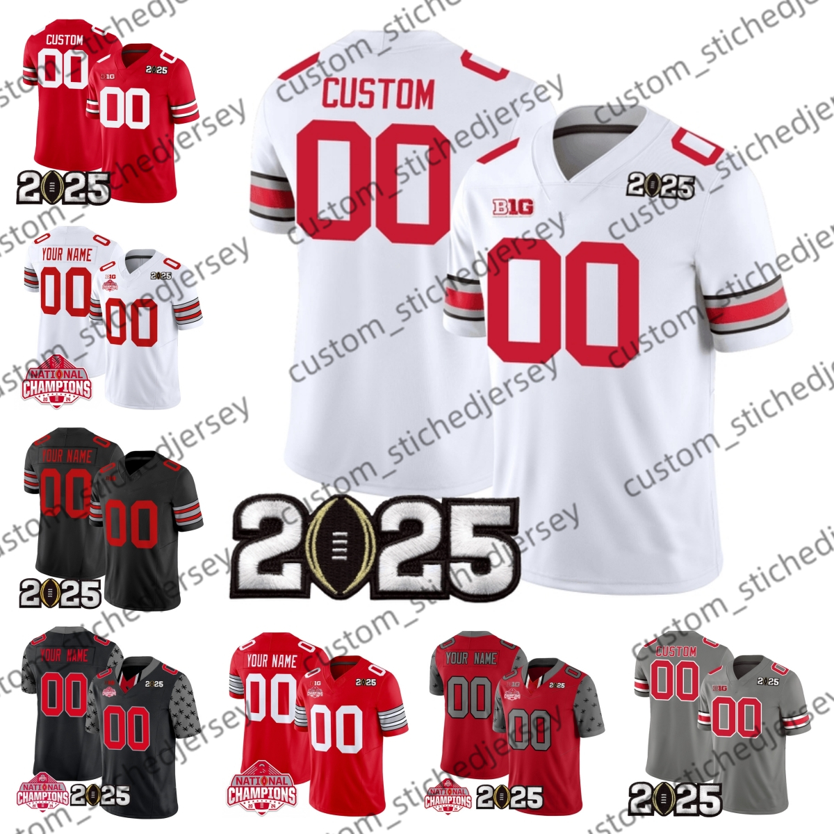 2025 College Football Jersey 4 Jeremiah Smith Ohio States Playoff Buckeyes Jersey EGBUKA Will Howard Treveyon Henderson