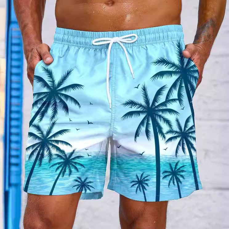 Top quality Brand High Quality New Style Free Delivery Designer Bag 2025 Loose Summer Beach Surfing Pants 3D Printed Smoke Pattern Trendy Men's S