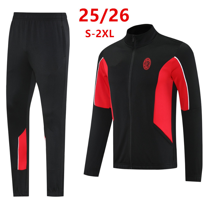 24 25 26 milanS long Zipper adult TRACKSUITs Jacket Football 2025 2026 milan tracksuit training suit MEN soccer chandal futbol chandal jogging man Survetement