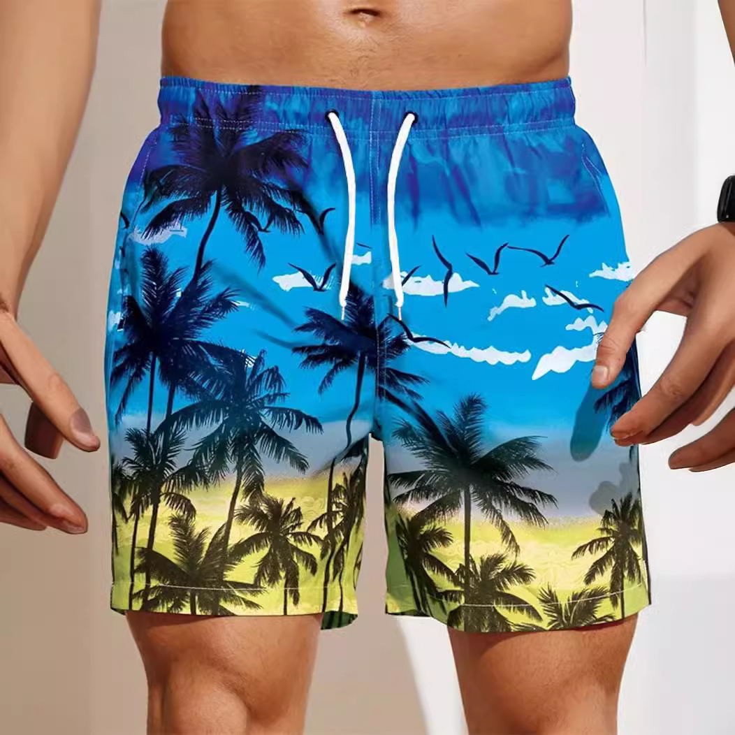 Top quality Brand High Quality New Style Free Delivery Designer Bag 2025 Men's Loose Summer Beach Surfing Pants 3D Printed Cat Trendy Shorts