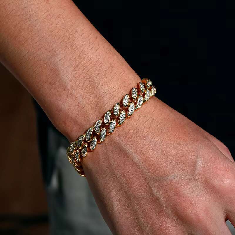12MM Width 925 Sterling Silver Iced Out VVS Moissanite with GRA Certification Cuban Link Bracelet Hiphop Jewelry for Men Women