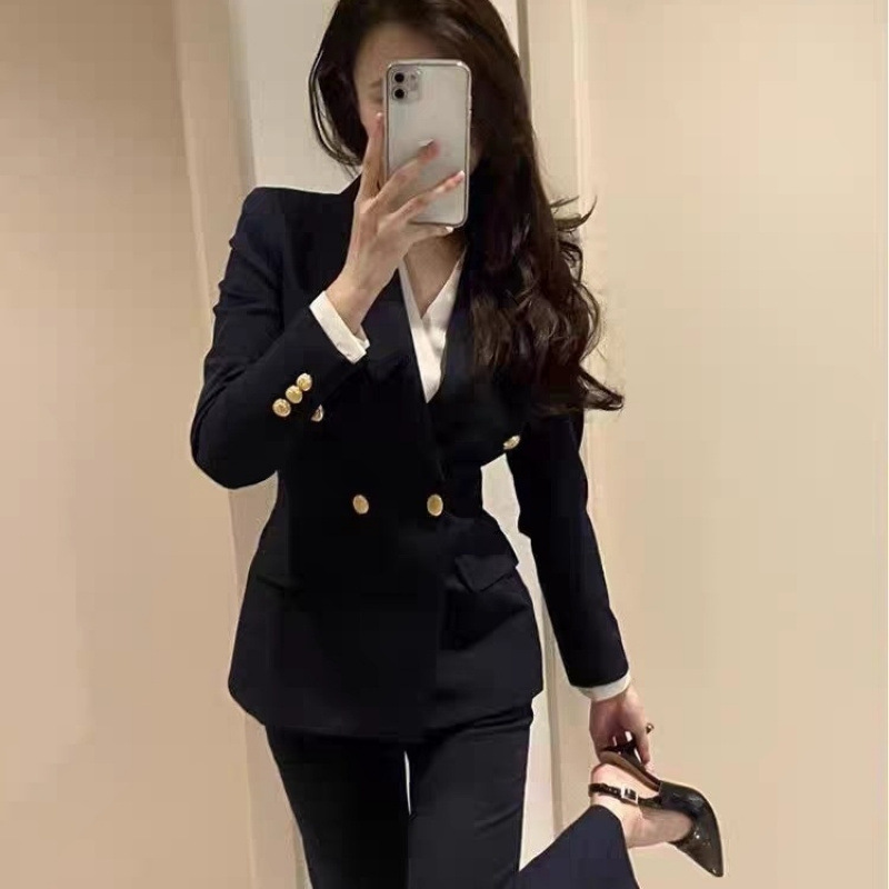 F329Chic Female Black Mini Blazer - Perfect Fit for College Students
