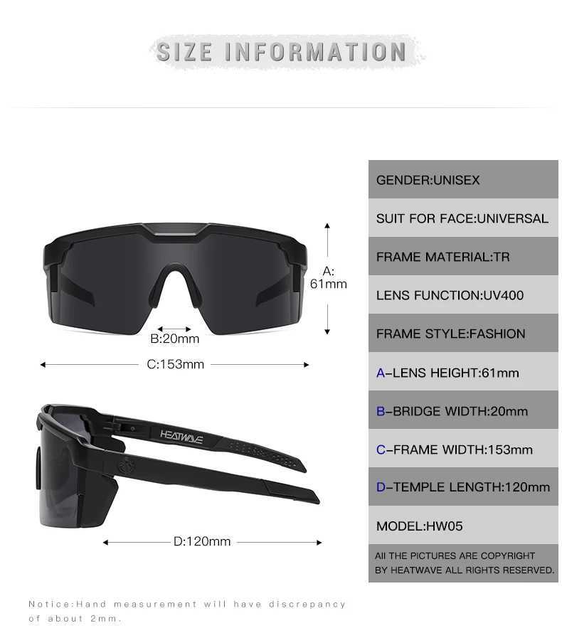 NEW High quality luxury Heat Wave brand sunglasses square Conjoined lens cycling Women men sun glasses UV400C250411
