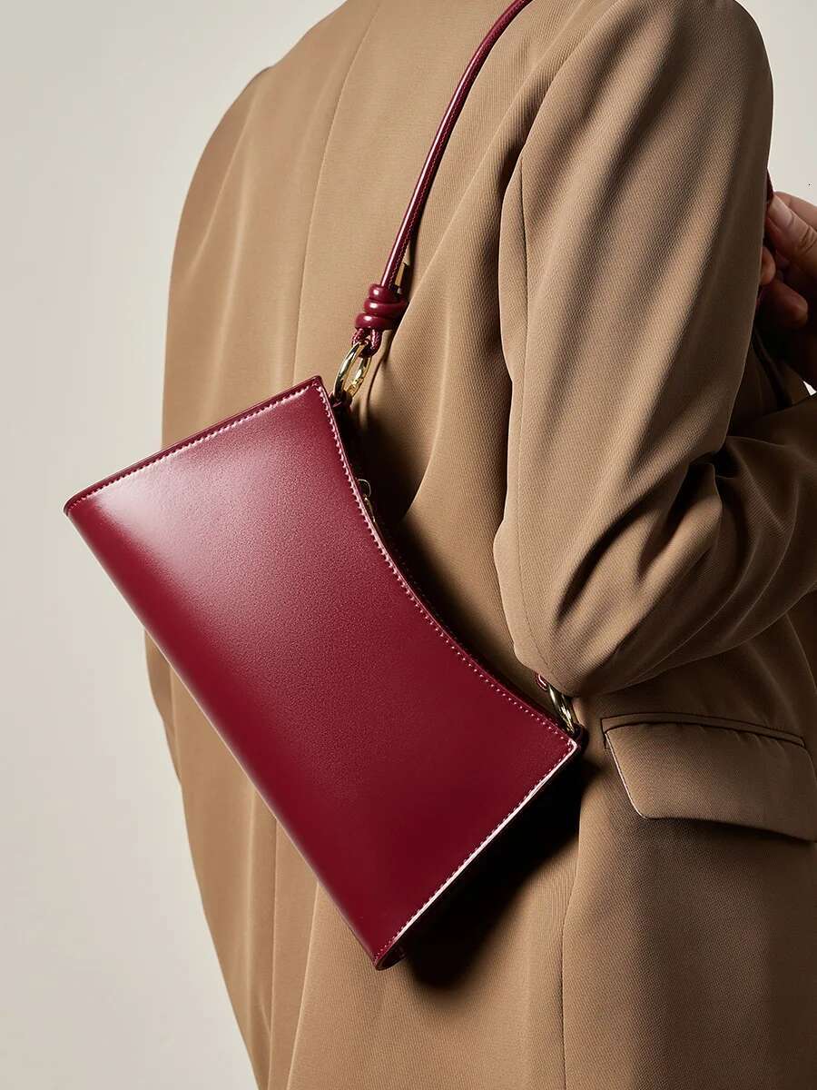 YANATARI Underarm Cowhide Genuine Leather Handbags Women Vintage Red Shoulder Female Korean Bag High Quality 2024