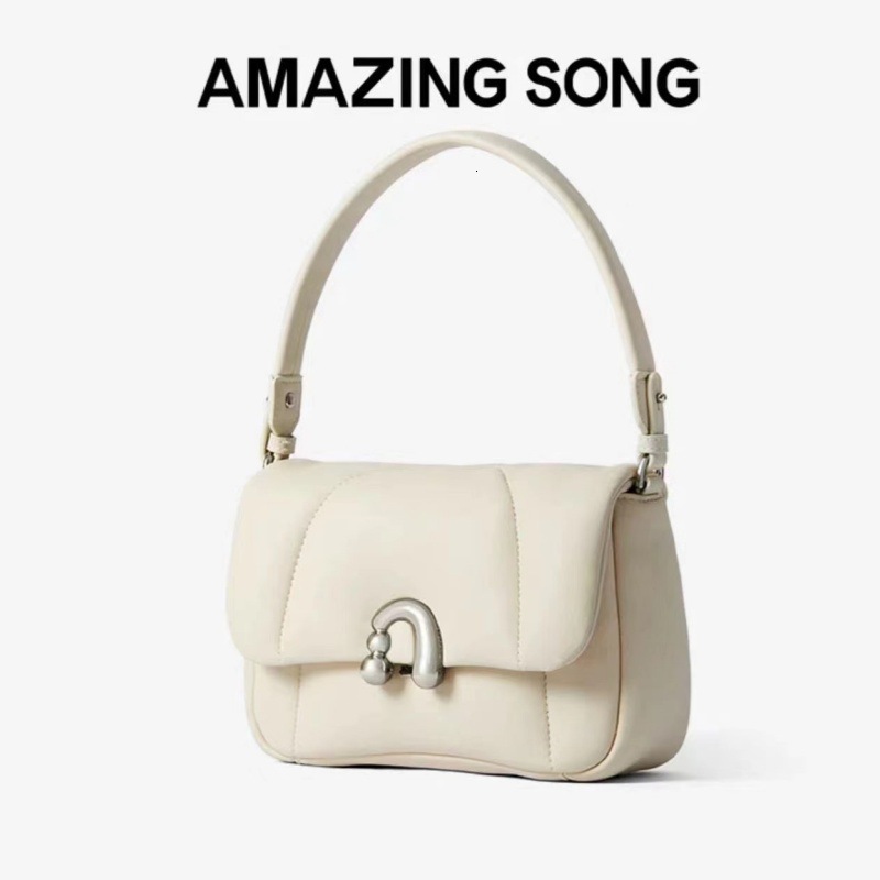 2025S New Model Amazingsong Steamed Rolls Bag New Sheepskin Texture Fashion Commuter One Shoulder Handheld Armpit Messenger Bag